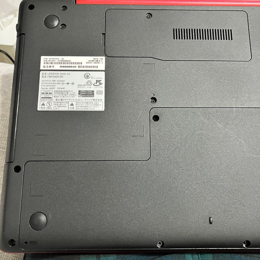 LIFEBOOK ルビーレッド AH42/C2 FMVA42C2 美品