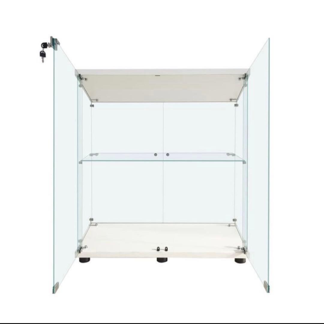 【新品】コレクションケース ガラス フィギュアケース 4段 ワイド 棚 ホワイト