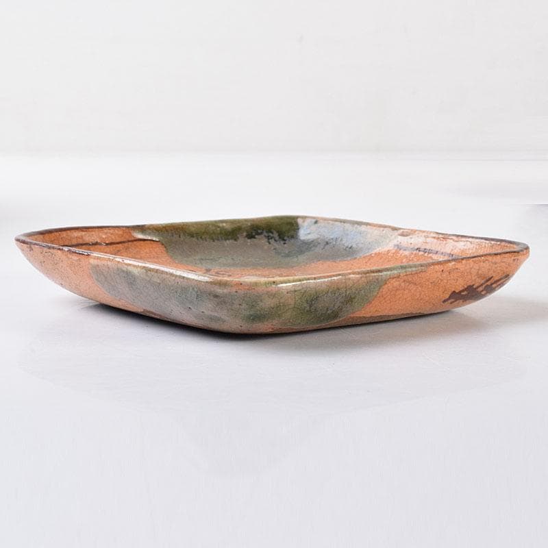 和食器　織部焼　四方　銘々皿　8客　在銘　C　7042