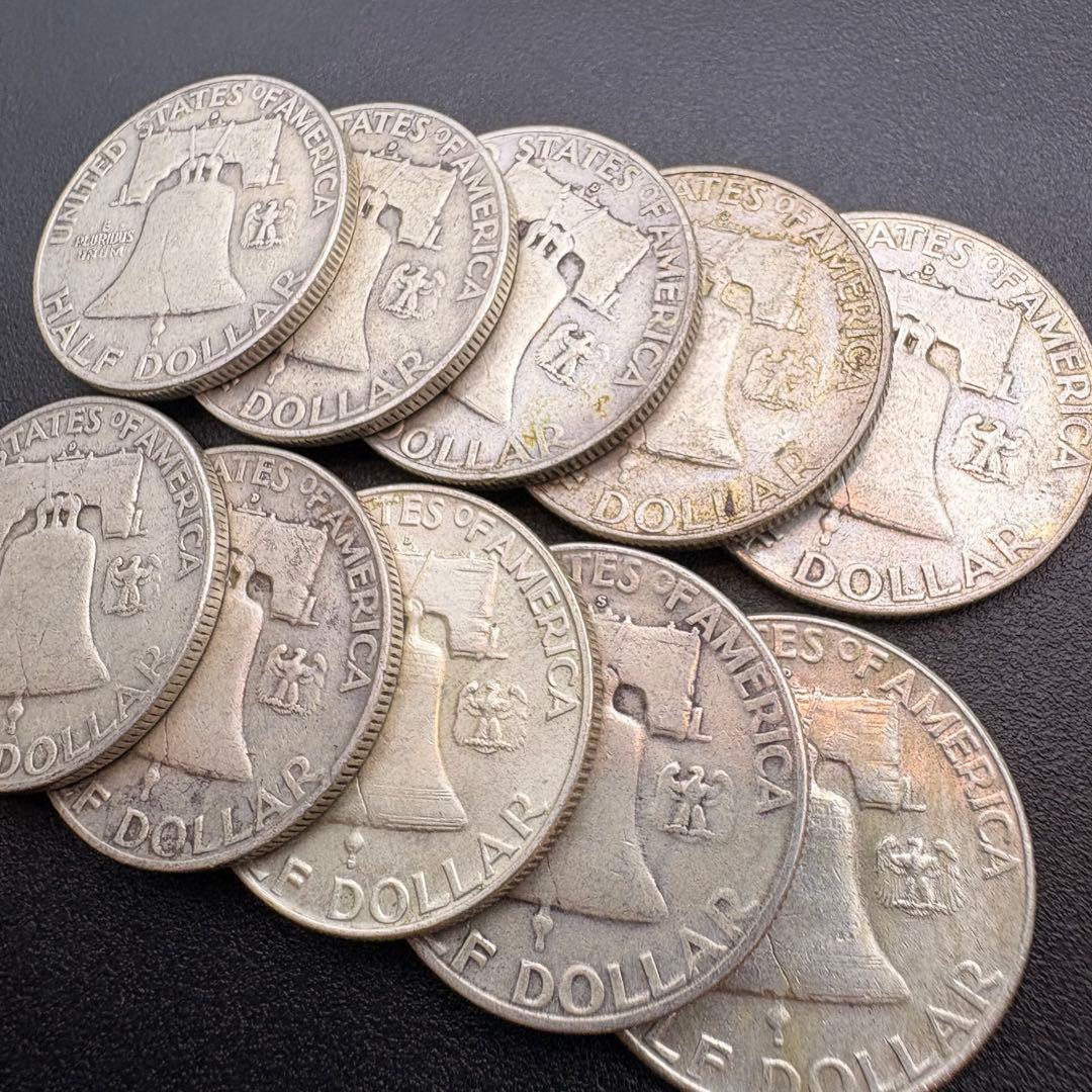 フランクリン ハーフダラー 50セント ドル 10枚セット アメリカ 銀貨 B