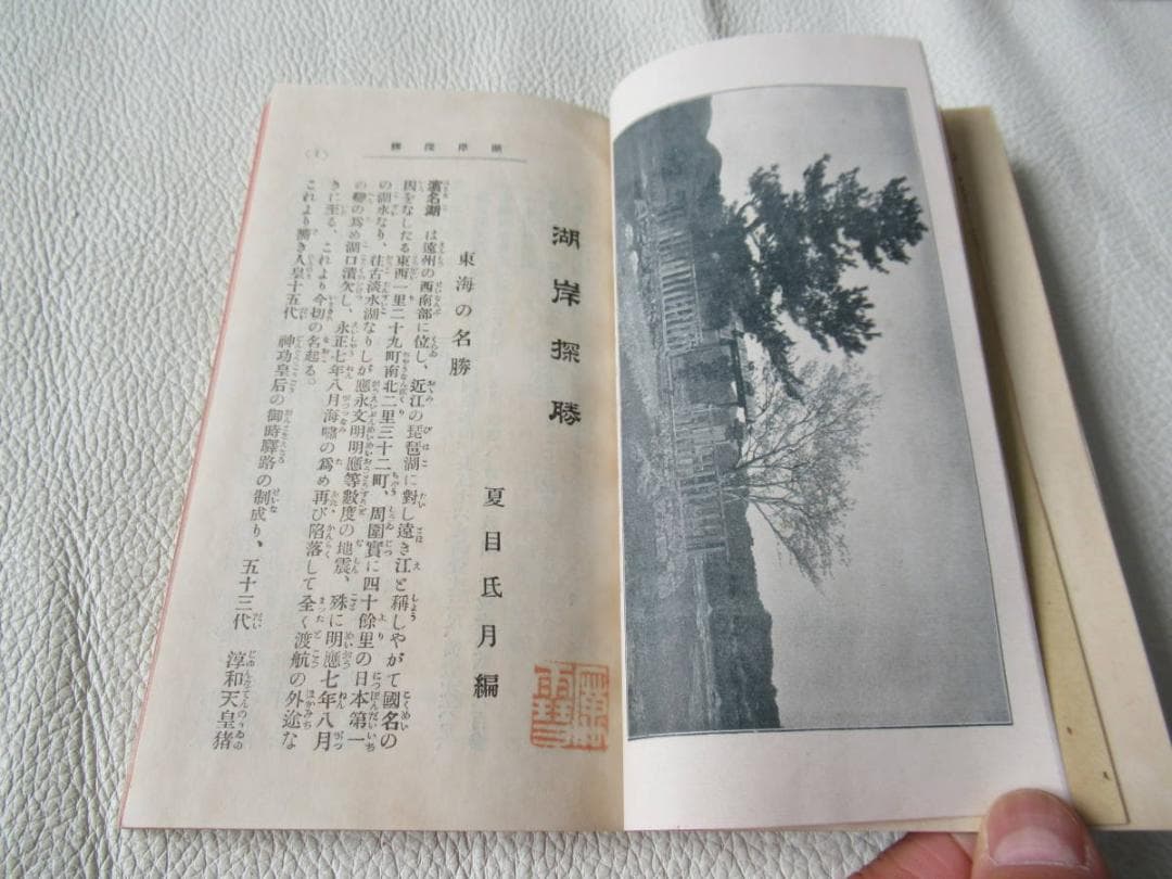 ◆極希少 大正12年◆浜名湖観光案内『浜名湖畔 湖岸探勝』木版画 表紙 100頁