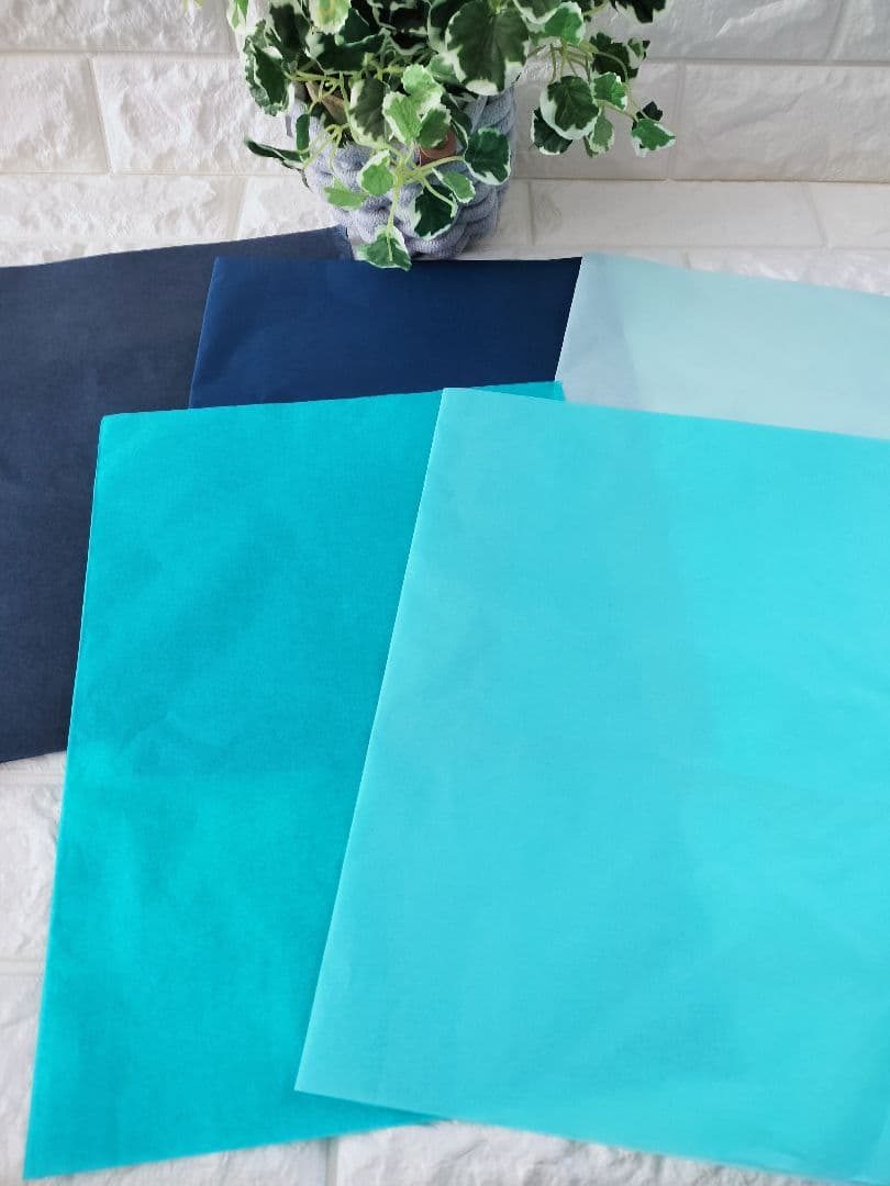 確認中　No.18　薄葉紙　ブルー系　5色×各5枚　計25枚