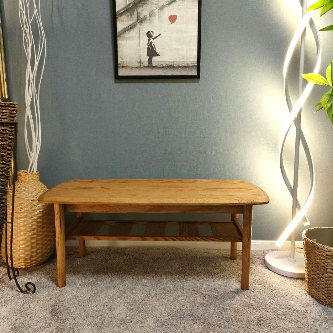 【ひつじ】MOMO NATURAL 収納棚付きローテーブル