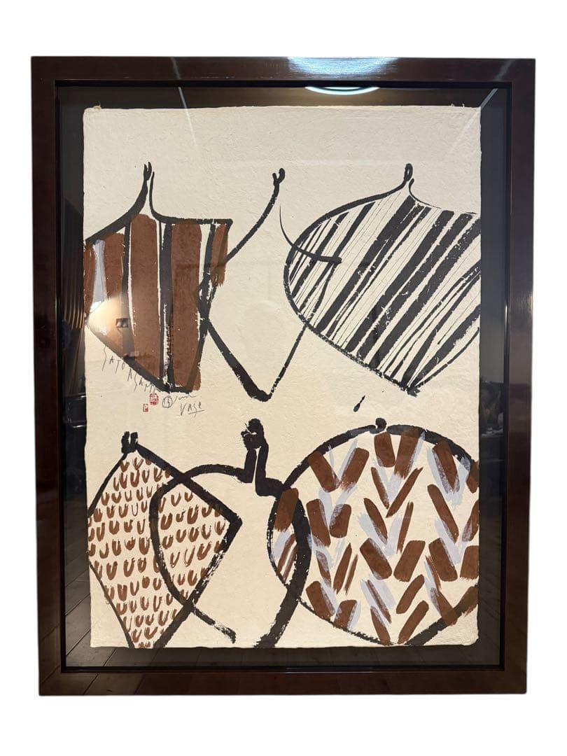 【真作】額装済 SATO ASAMI サトウアサミ ジクレー 版画 VASE 大