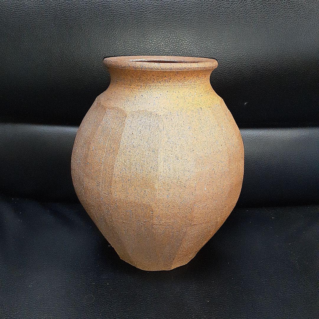 出西窯花瓶　面取り　希少花瓶　新品未使用　茶系　#出西窯 #昭和