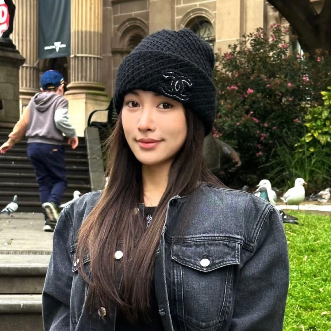 未使用 CHANEL シャネル ニット帽 ビーニー 24A ブラック 黒