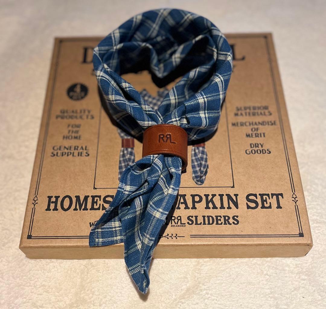 RRL ダブルアールエル レザー スライダー ナプキン スカーフ セット