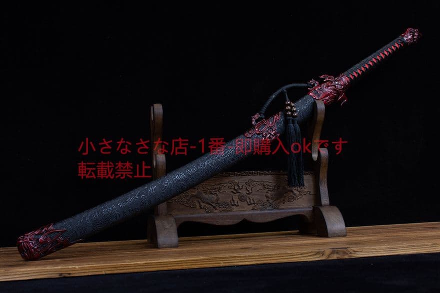 蒼鸞烈炎刺繍春刀-高性能マンガン鋼 武具　刀装具　日本刀　模造刀 居合刀