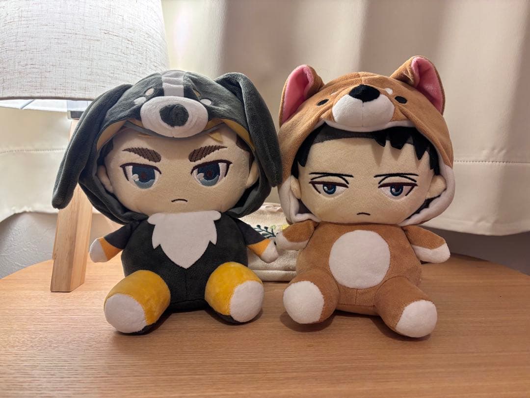 進撃の巨人　あにまるっこぬいぐるみ　リヴァイ　エルヴィン