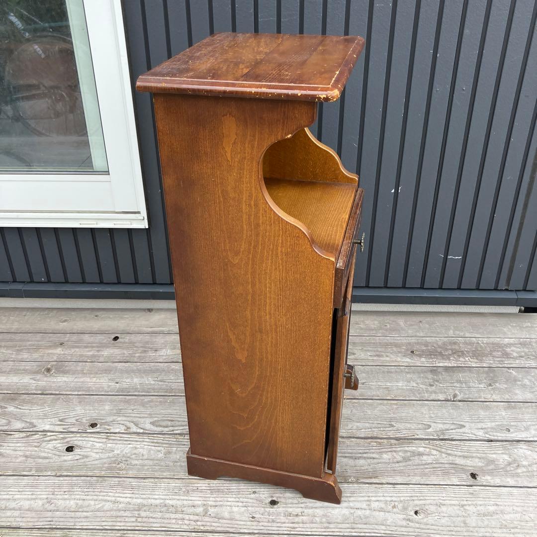 昭和レトロ カリモク コロニアル 木製コールキャビネット 飾り棚 古家具 電話台