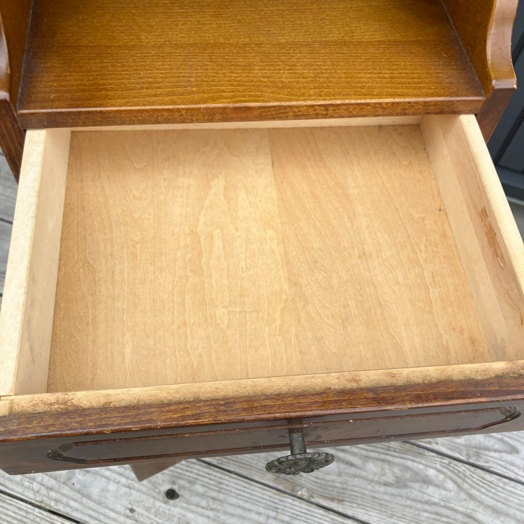 昭和レトロ カリモク コロニアル 木製コールキャビネット 飾り棚 古家具 電話台