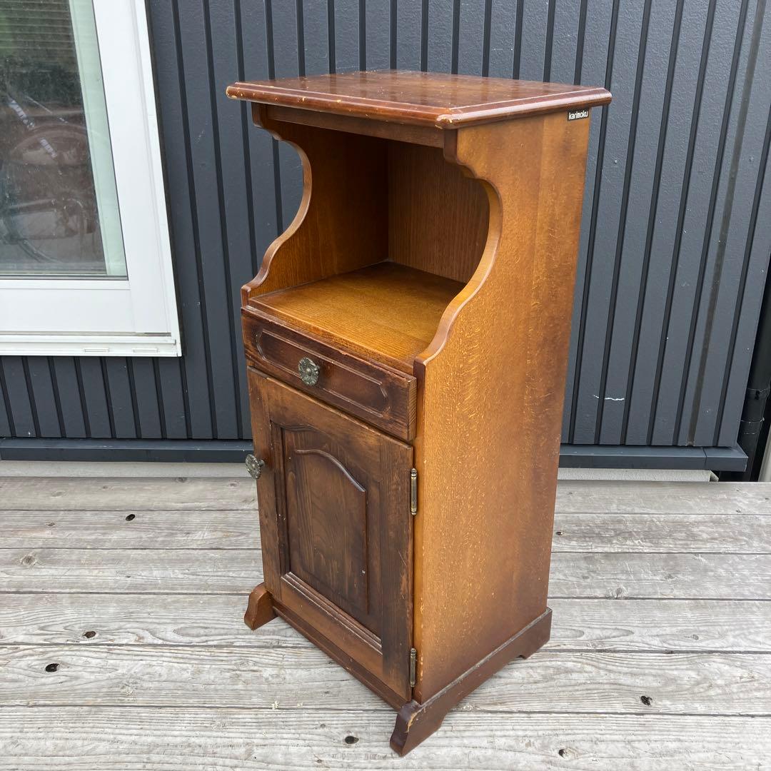 昭和レトロ カリモク コロニアル 木製コールキャビネット 飾り棚 古家具 電話台