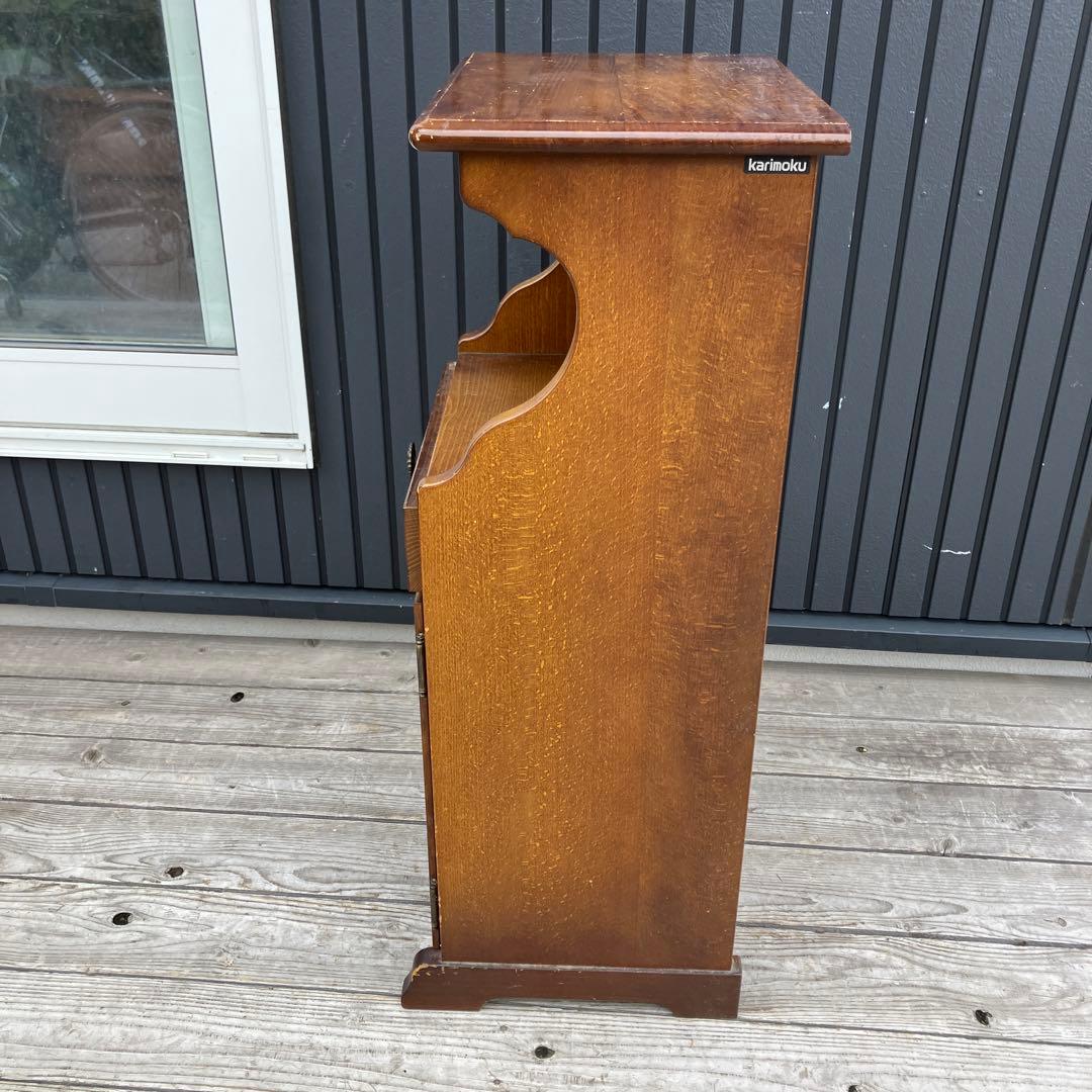 昭和レトロ カリモク コロニアル 木製コールキャビネット 飾り棚 古家具 電話台