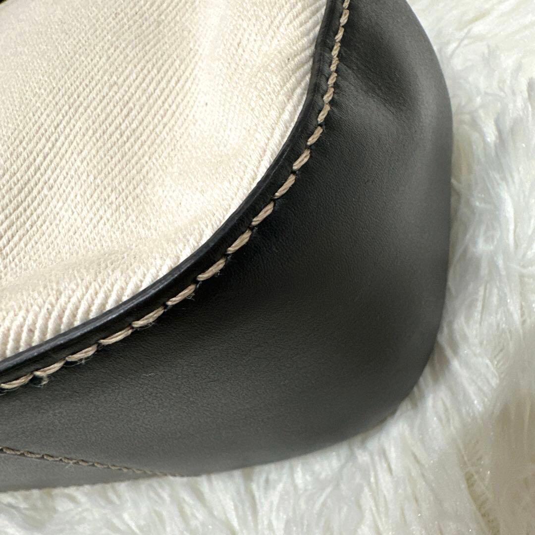 【美品】GIANNI CHIARINI ショルダーバッグ ブラック×ベージュ