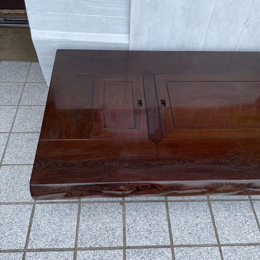 年代物　鉄刀木（タガヤサン）総無垢　関西火鉢　4尺　机　テーブル　和室　和風