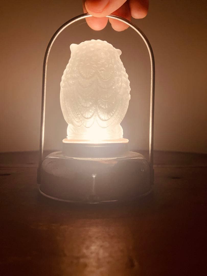 雰囲気抜群！ミミズク型豆ランプ◇豆ランタン◇アンティークランプ◇ビンテージランプ