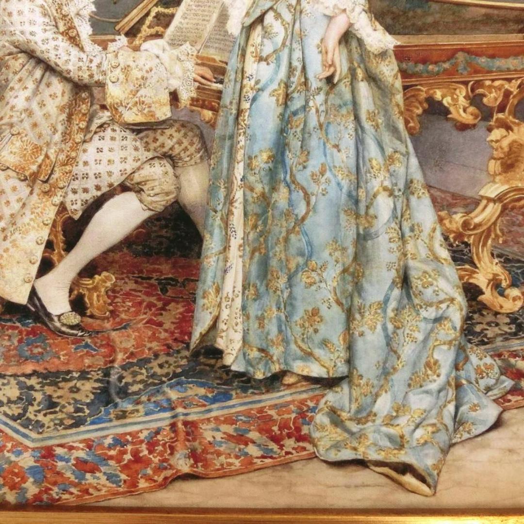 ロココ調　貴族の額絵　レッスン　アンティークゴールド　アクリルセット