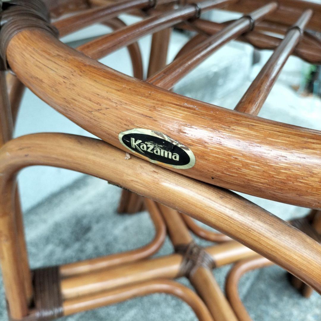 kazama/カザマ/ラタン/籐家具/テーブル/丸テーブル/ガラステーブル