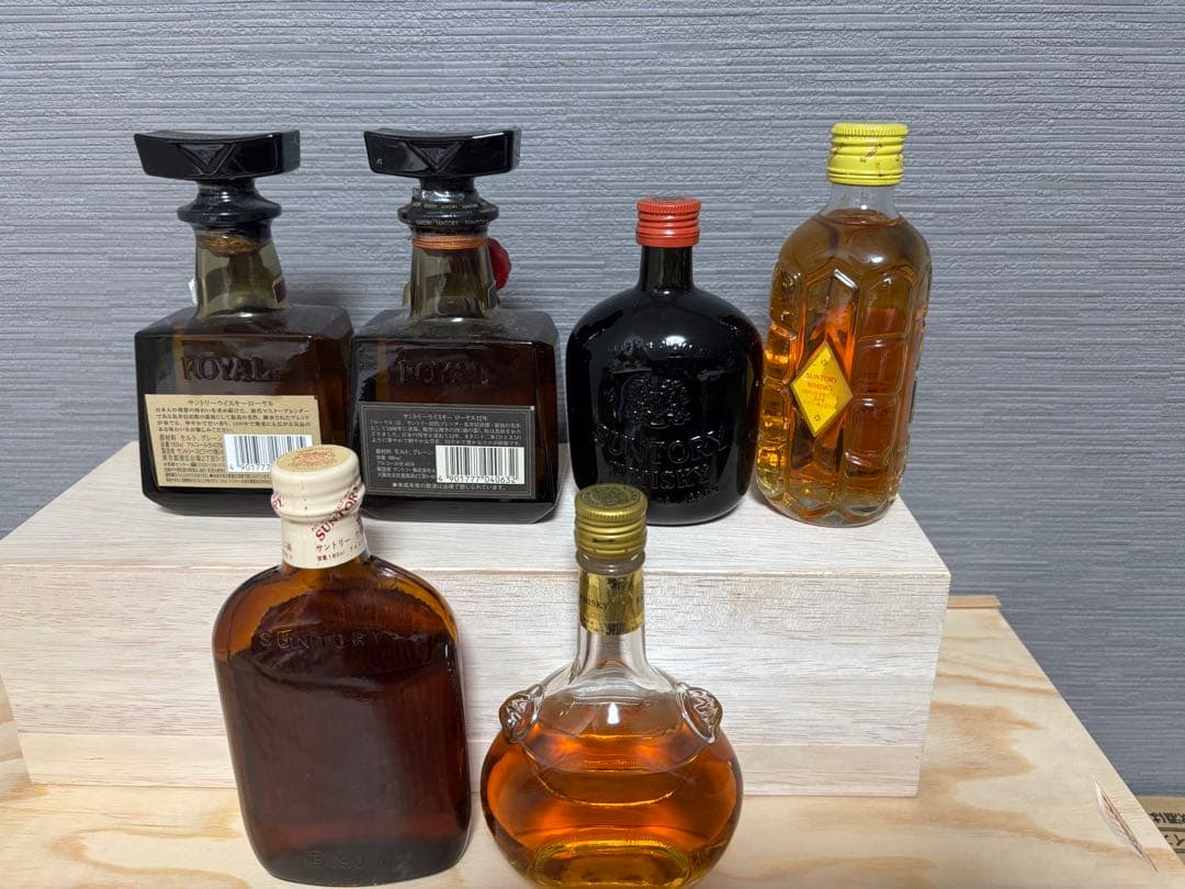 古酒ローヤル12年、角特級、スーパーニッカ 突起ボトル など6本セット180ml