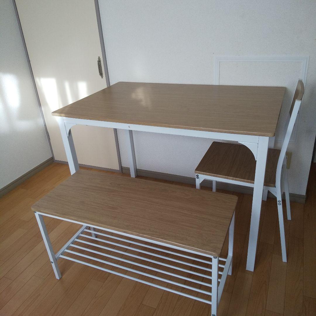 木目調ダイニングテーブル4点セット