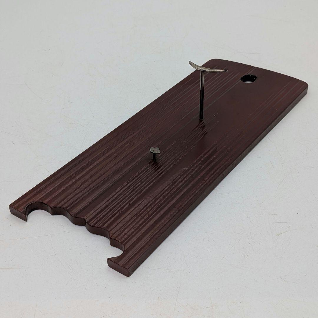 【塗・前端雅峯】【金具・蒼雲 作】 南鐐金具 扇子掛 共箱 純銀 茶道具 茶器