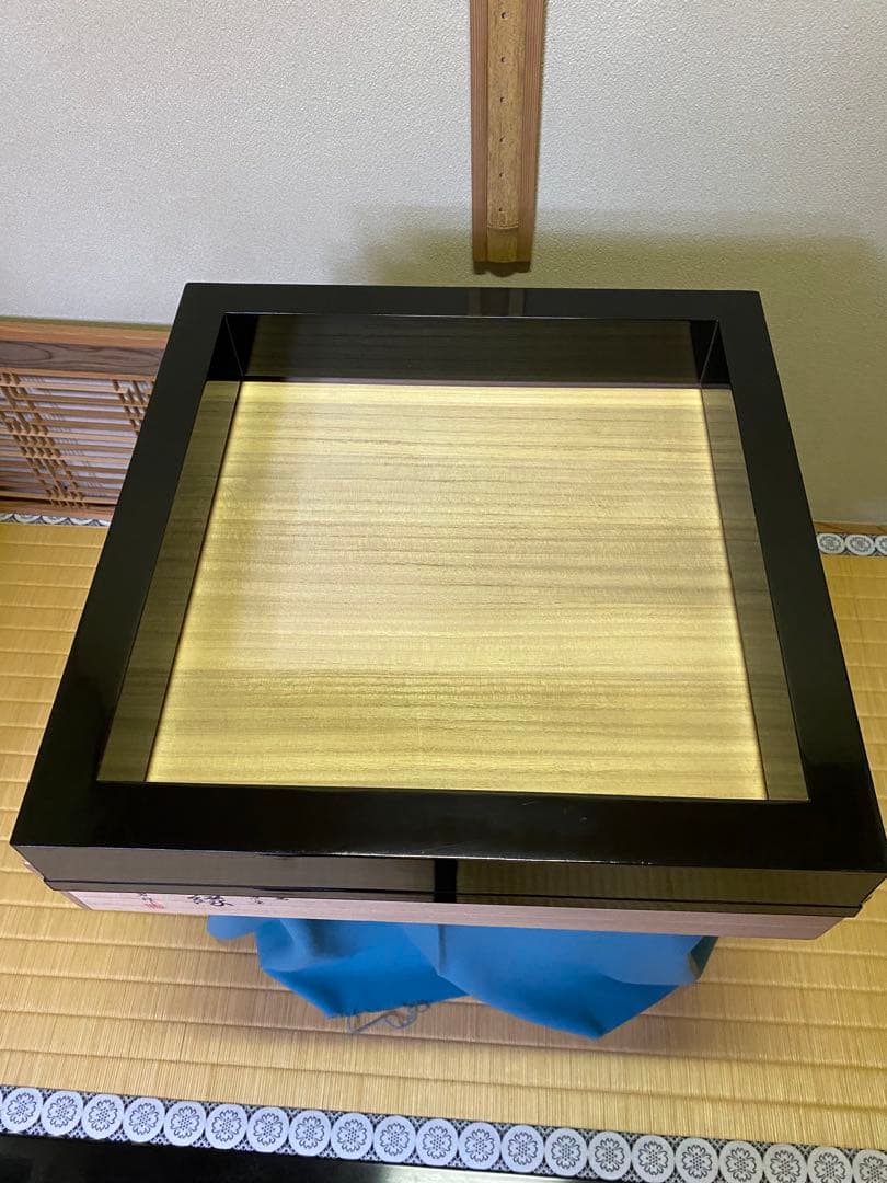 ⭐️本日限定⭐️茶道具/炉縁 輪島塗 前志芸男作 面独楽継絵沈金 溜塗炉縁　共箱