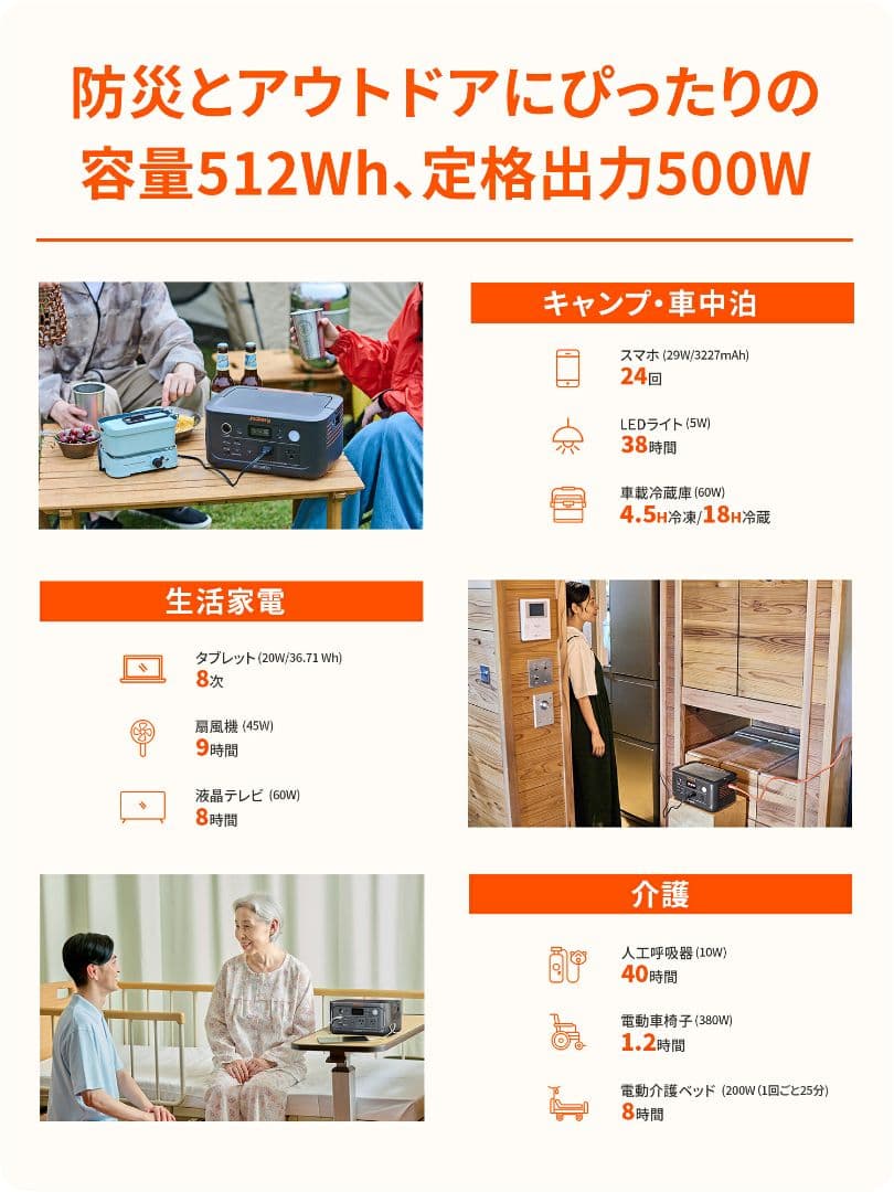 ✨️災害用に✨️Jackery ポータブル電源 500New 512Wh