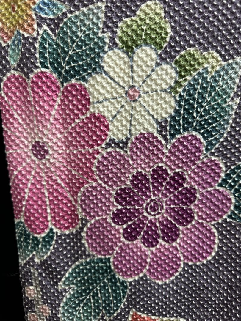 藤娘きぬたや 総絞り 薄紫系 熨斗柄 小紋バック振袖 フルセット 落款あり