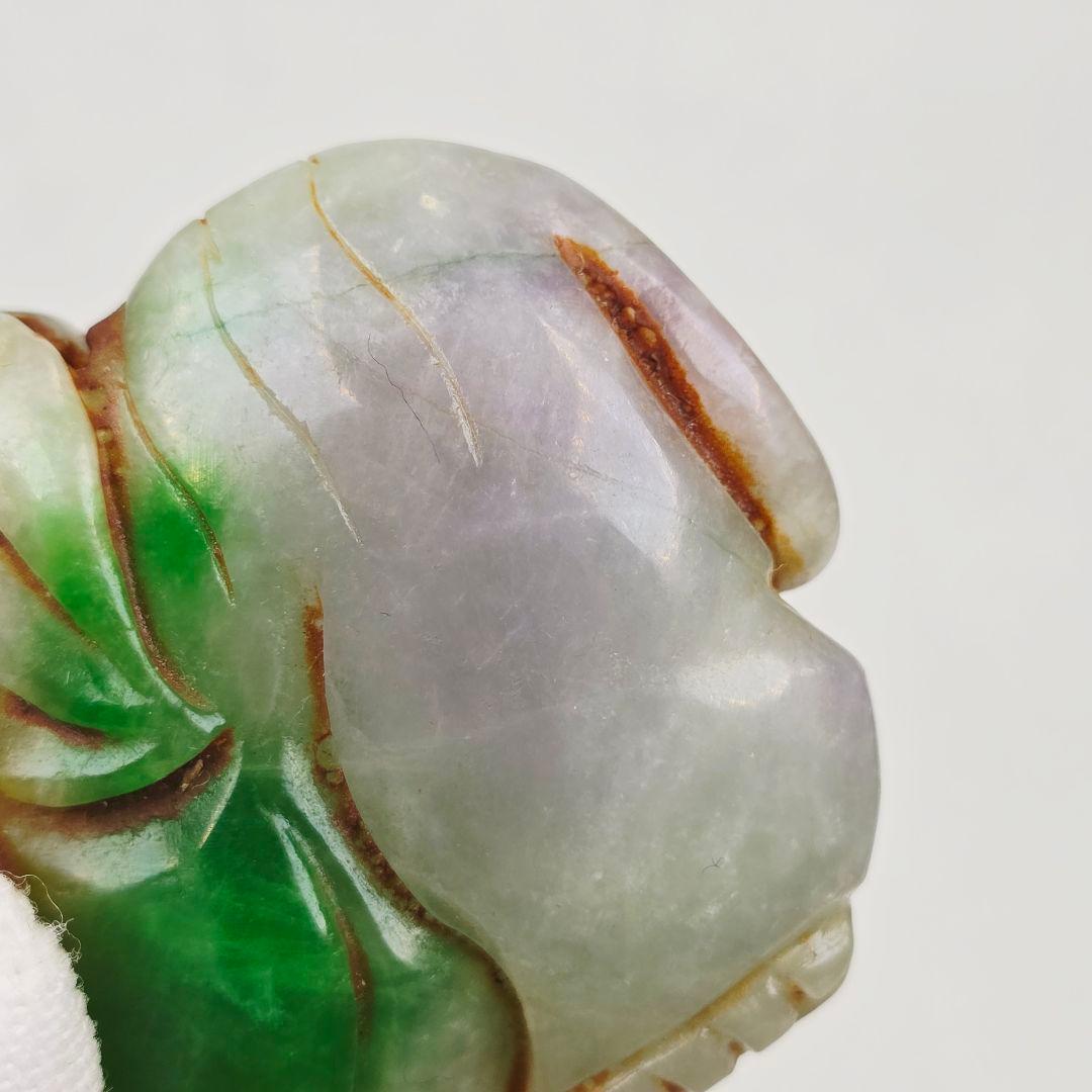 古美術 翡翠 手彫 清 吉象 太平有象 根付 玉佩 縁起物 美品