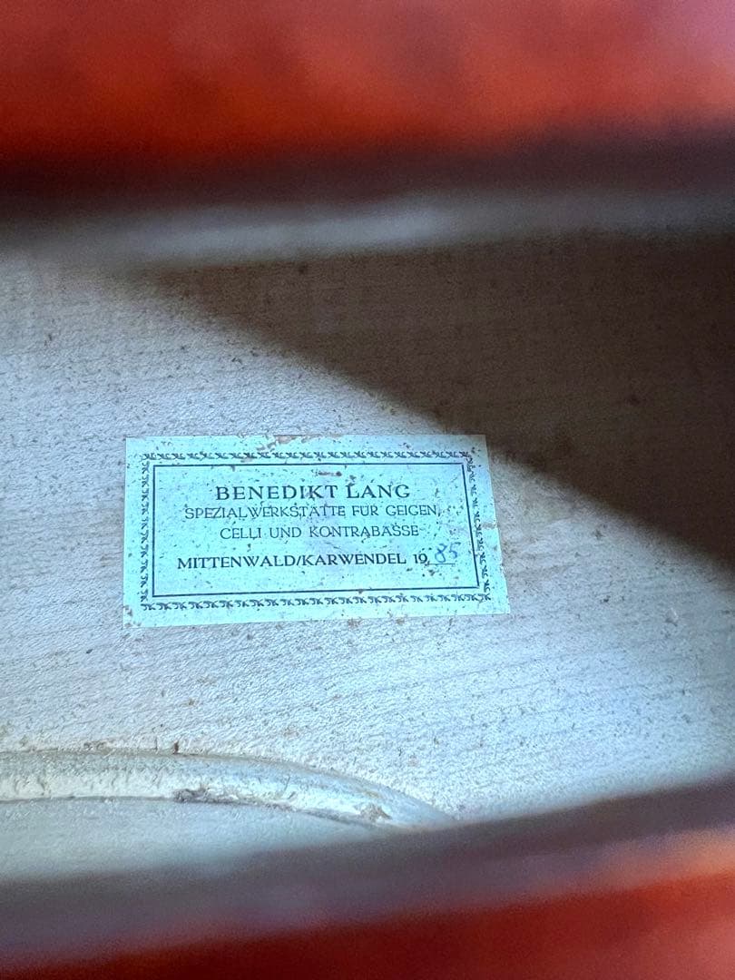 BENEDIKT LANG ドイツ製チェロハードケース付き　1985年