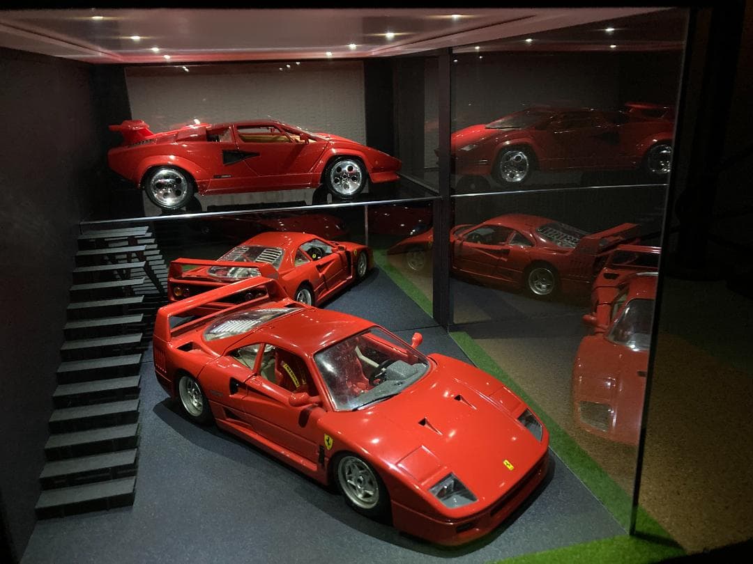 ミニカー用ジオラマ：1/18 ショールーム＆ガレージⅣ（吹き抜け2階タイプ）