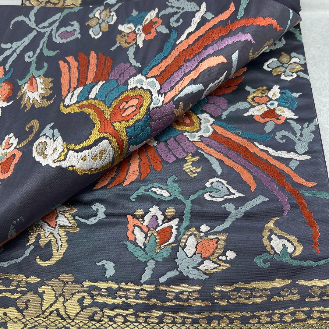 【ペルシャ　更紗文】高級絹製 袋帯 鳳凰と花柄0123