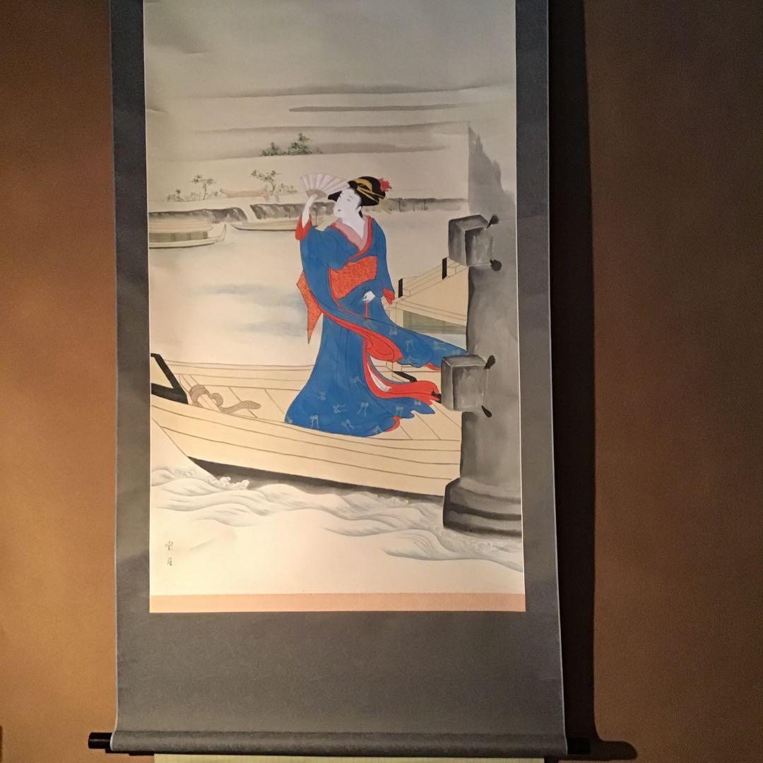 美人画　「隅田川」　宝月