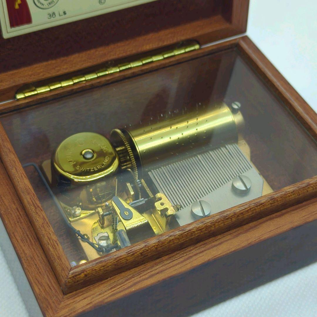 〈極美品〉REUGE カノン シリンダー式 オルゴール 36弁 ピアノ塗装 瘤杢