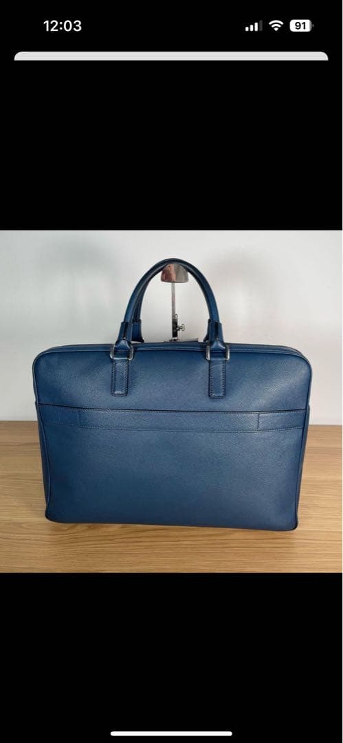 C*7様 セラピアン　ビジネスバッグ　ブリーフケース　レザー　ブルー　2way