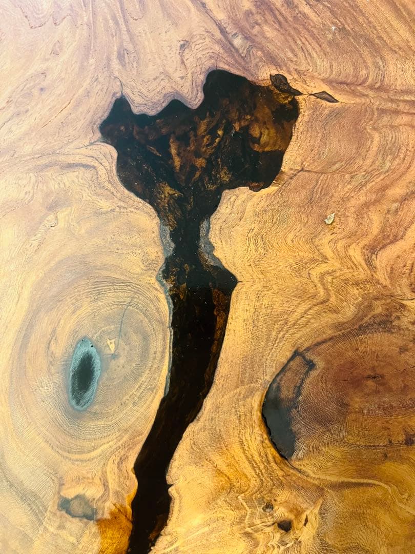 けやき　輪切りテーブル　一枚板　ローテーブル サイドテーブル　レジンテーブル