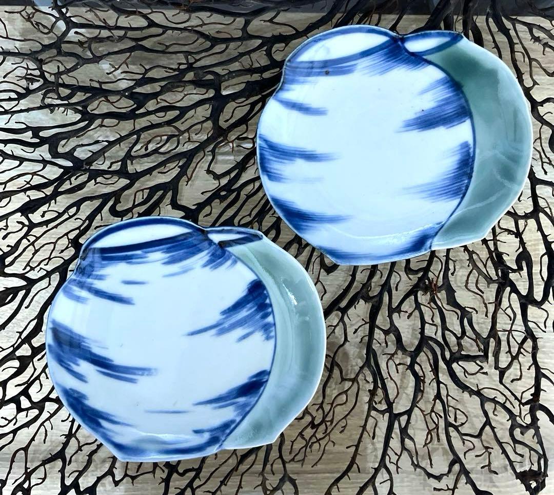 骨董　古伊万里　瀬戸　変形皿　壺型　甕型　青磁　膾皿　向付　平皿　２客限り