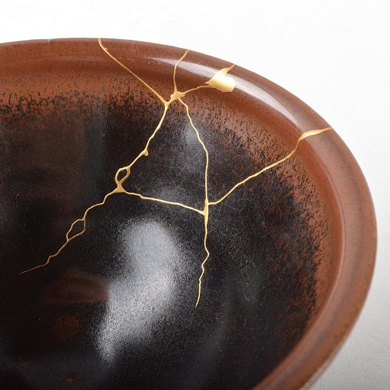 中国　禾目天目茶碗　金継ぎ直しあり　C　R6105