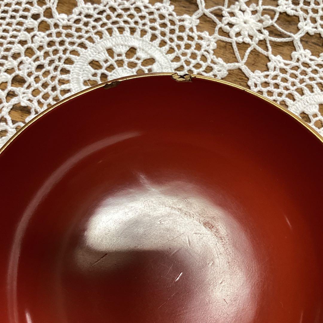 k2f21 甲高朱吸物椀　漆器椀　　　　10客セット