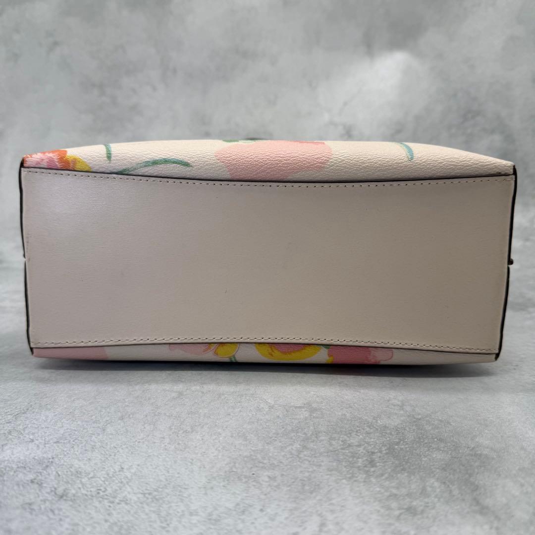 COACH コーチ ショルダーバッグ 2way PVC 花柄 クロスボディ 白