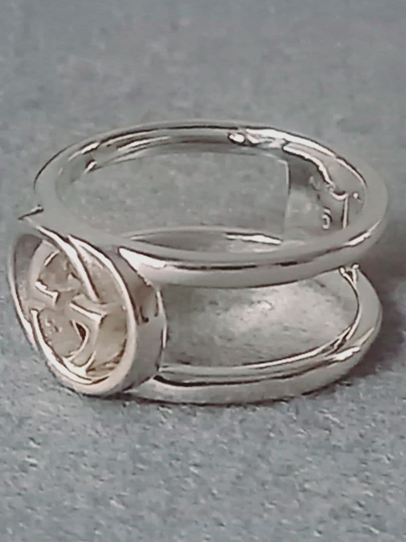 美品 GUCCI グッチ インターロッキング ダブルG オープンリング