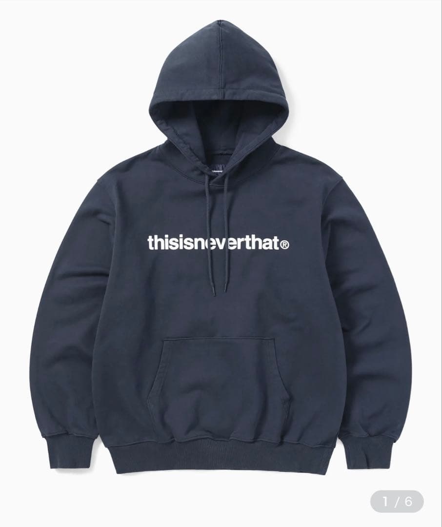 thisisneverthat ネイビー フード付きパーカー