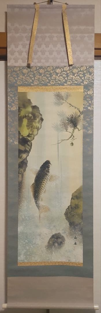 ご希望額まで値下げ～@孔雀・猛虎・滝鯉 いろいろ鳥獣画の肉筆掛軸3本セット