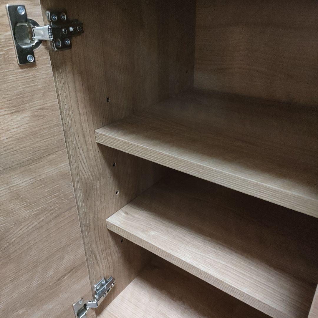 LOWYA ロウヤ リビングボード サイドボード ブラック天板 スチール脚