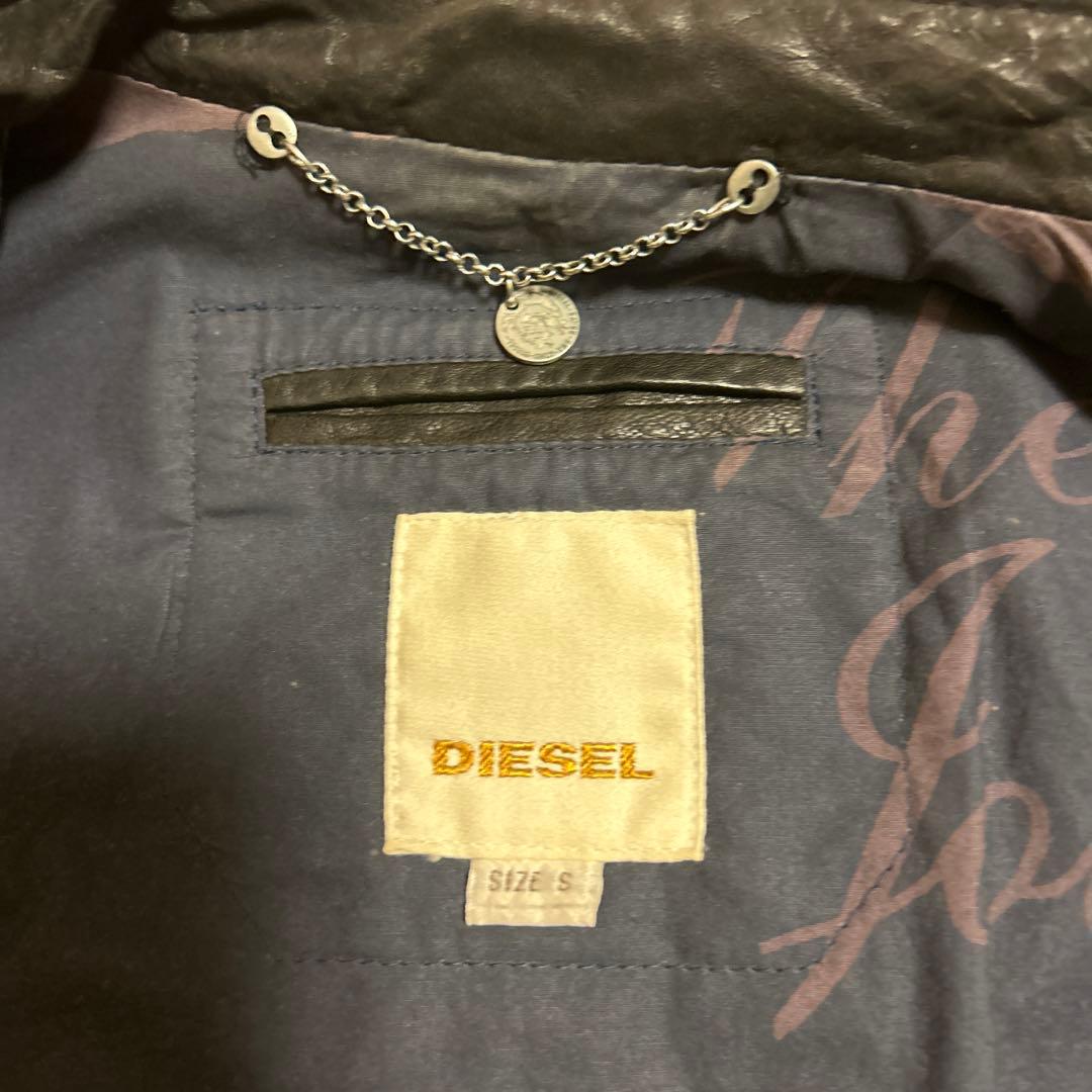 DIESEL ブラックレザージャケット Sサイズ