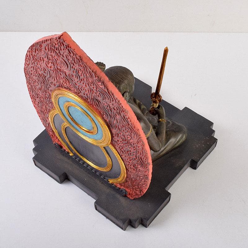 仏教美術　樹脂製　彩色　不動明王坐像　仏像　M　8680