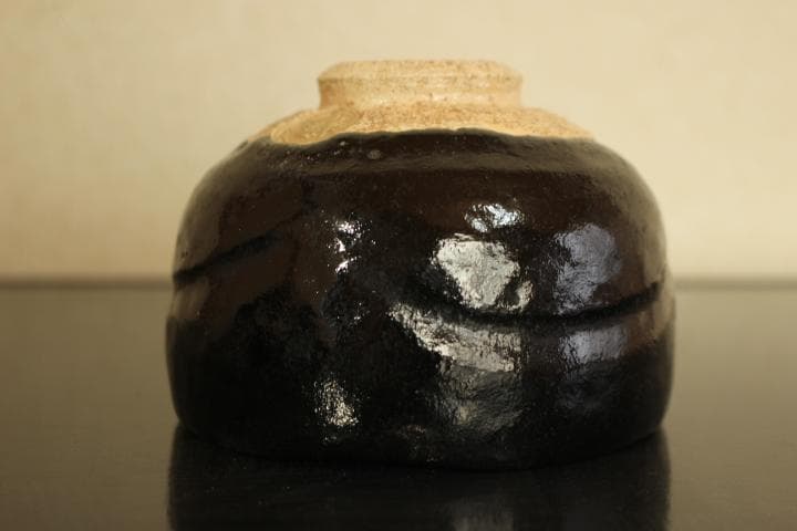 茶道具　楽吉左衛門　慶入　黒茶碗／楽吉左衛門　十二代　弘入極め　共箱・仕覆付き