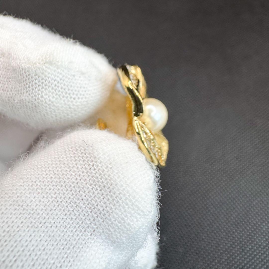 Christian Dior ブローチ フラワーモチーフ パール ラインストーン