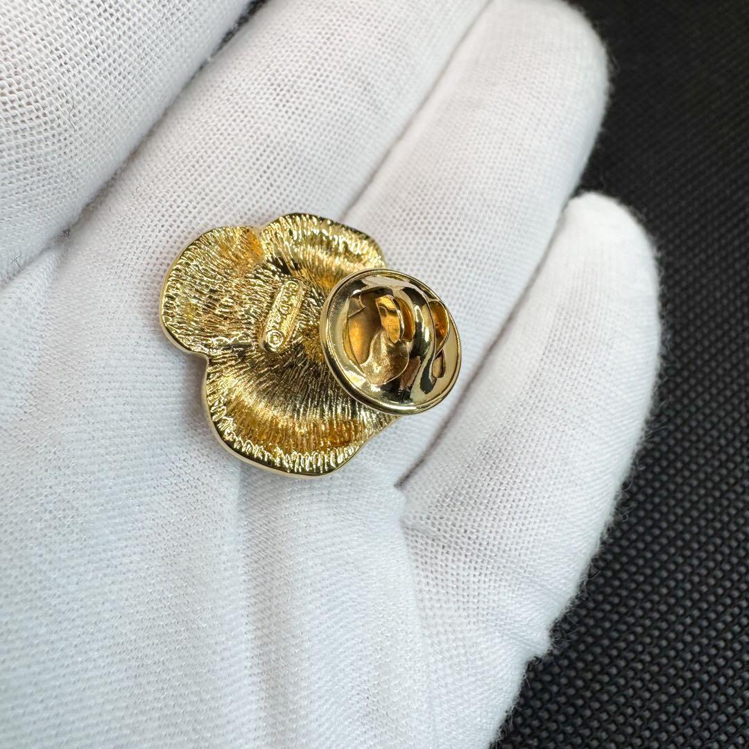 Christian Dior ブローチ フラワーモチーフ パール ラインストーン