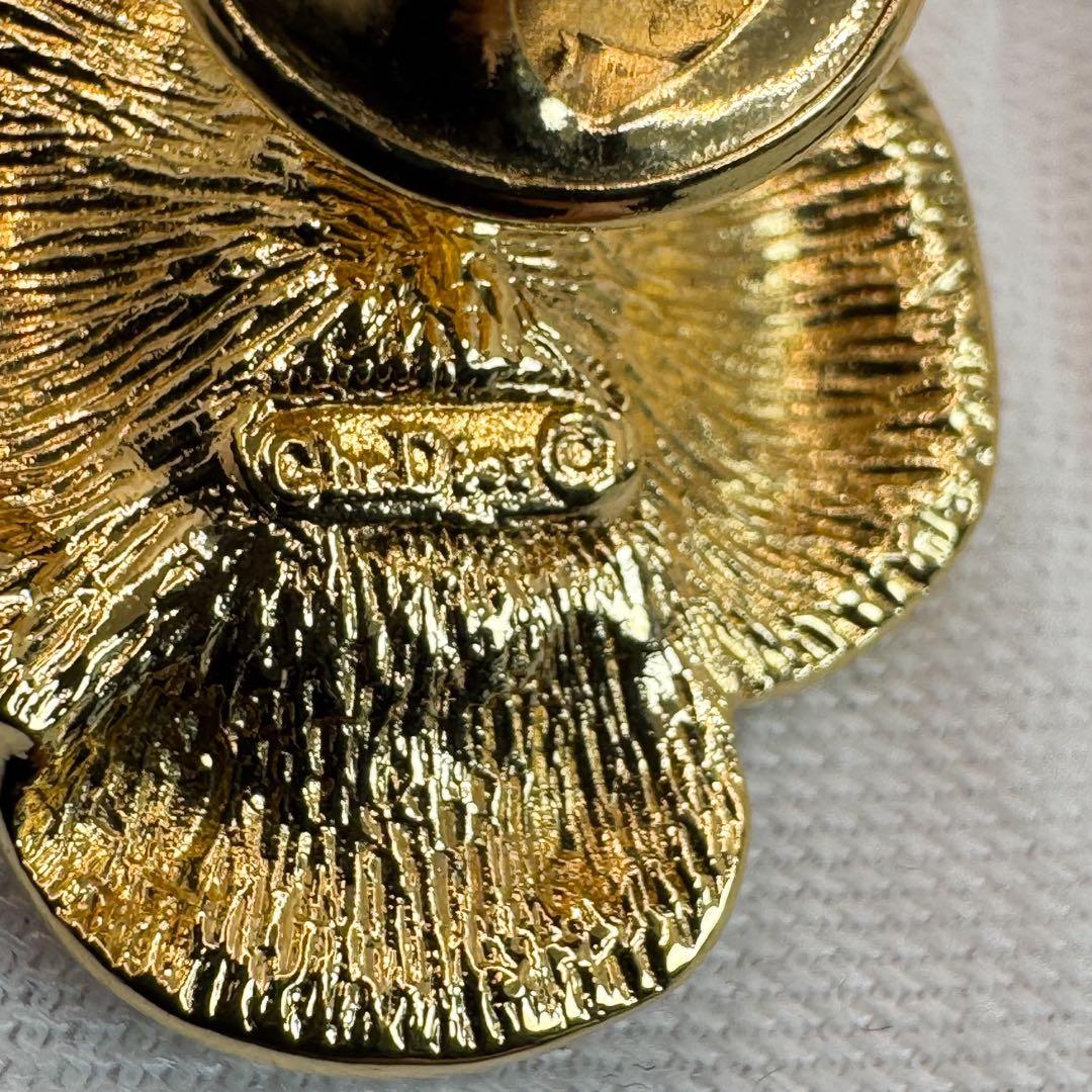 Christian Dior ブローチ フラワーモチーフ パール ラインストーン